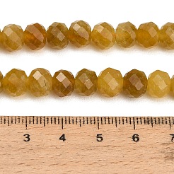 ファセットカットされた染色済みの天然白翡翠ビーズの連  ロンデル  ダークチソウ  8x5.5~6mm  穴：1mm  約64~66個/連  14.76~15.16''（37.5~38.5センチメートル）&nbsp;GG-CBAE966-01A-E