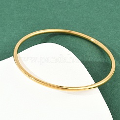 女性用304ステンレススチールプレーンバングル  ゴールドカラー  1/8インチ（0.3cm）  内径：2-1/2インチ（6.35cm）&nbsp;BJEW-D355-01G