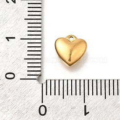 304ステンレススチールチャーム  ハートチャーム  イオンプレーティング（ip）  18KGP本金メッキ  8x8x3.5mm  穴：0.8mm&nbsp;STAS-C119-16G
