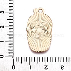 ハロウィンアロイエナメルペンダント  ライトゴールド  スカルチャーム付きミルクティー  鮭色  30x16.5x1mm  穴：2mm&nbsp;LS-ENAM-T021-06KCG