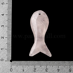 天然石ローズクォーツペンダント  魚のチャーム  39x16x8mm  穴：1.7mm&nbsp;GG-K001-01C