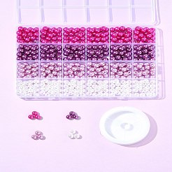 DIY ブレスレット/ネックレス ストレッチ キット  ABSプラスチック模造パールビーズ600個と透明弾性クリスタル糸1個が含まれています。  ミックスカラー  ビーズ：7.5~8mm  穴：1.8~2.3mm  600pc&nbsp;DIY-FS0008-85