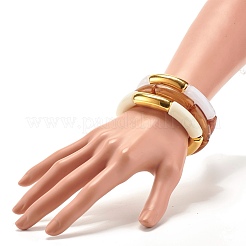 Chunky Acrylic Tube Beads Stretch Bracelets Set for Girl Women&nbsp;BJEW-JB07319