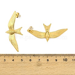 304ステンレススチールスタッドピアス  鳥  ゴールドカラー  48x23mm&nbsp;EJEW-D361-04G