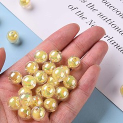 透明なアクリルビーズ  二層ビーズ  ABカラー  ラウンド  きいろ  11.5x11mm  穴：2mm  約520個/500g&nbsp;TACR-S152-16B-SS2105