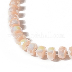 ガラスビーズ連売り  多面カット  フラットラウンド  ミックスカラー  8x5mm  穴：1.2mm  約78~80個/連  20.47~21.25インチ（52~54cm）&nbsp;GLAA-G097-05