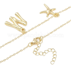 Bohemian Summer Beach Style 18K Gold Plated Shell Shape Initial Pendant Necklaces&nbsp;IL8059-13