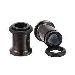 12Pcs 6 Colors 316 Surgical Stainless Steel Screw Ear Gauges Flesh Tunnels Plugs&nbsp;STAS-YW0001-14