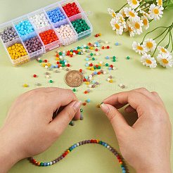 1800Pcs 10 Colors Opaque Solid Color Glass Beads Strands&nbsp;GLAA-SZ0001-84
