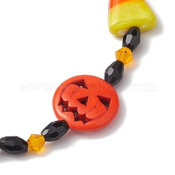 Halloween Dyed Synthetic Turquoise & Glass Beaded Stretch Bracelets&nbsp;BJEW-JB10602