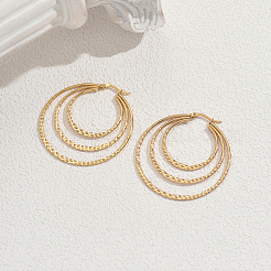 Stainless Steel Triple Hoop Earrings&nbsp;ZM0162