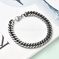 304 Stainless Steel Cuban Link Chain Bracelets for Men Women&nbsp;BJEW-D367-01