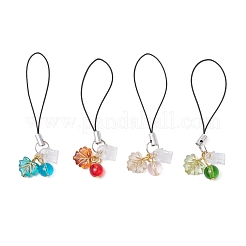 Glass & Acrylic Leaf Charm Mobile Straps&nbsp;HJEW-JM03341