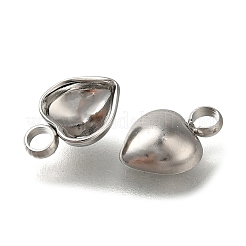 304ステンレススチールペンダントカボションセッティング  ハート  ステンレス鋼色  トレイ：5.5x5mm  9.5x6x3mm  穴：1.8mm&nbsp;STAS-I310-29P