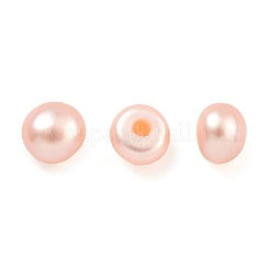 グレード6a 天然養殖淡水真珠ビーズ  片穴  半円形ビーズ  ピンク  3.5~4x2.5mm  穴：1mm&nbsp;PEAR-N018-6A-3540B