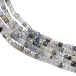 天然石アクアマリンビーズ連売り  ファセットテーブルカットキューブビーズ  2x2x2mm  穴：0.5mm  約190~195個/連  14.96~15.39インチ（38~39.1cm）&nbsp;G-L628-D10-2x2mm-02