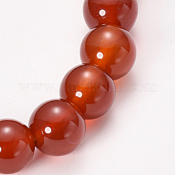 Natural Red Agate Beaded Stretch Bracelets&nbsp;BJEW-Q692-21-8mm