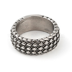 Steampunk Style 304 Stainless Steel Wide Band Rings&nbsp;RJEW-R316-01AS-B