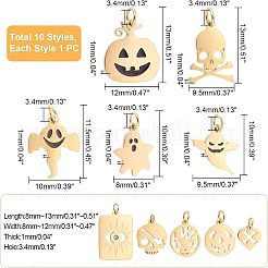 10Pcs 10 Style 304 & 316 Surgical Stainless Steel  Pendants&nbsp;STAS-UN0033-44