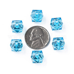 透明なアクリルビーズ  多面カット  キューブ  ディープスカイブルー  10x11x11mm  穴：2mm  約314個/235g&nbsp;LS-MACR-S373-132-B08