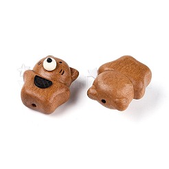 天然ナツメの木のビーズ  クマ  ペルー  28.5x28~29x20mm  穴：1.8mm&nbsp;WOOD-N021-01