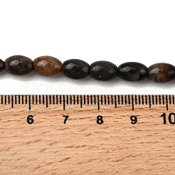 天然石ペトリファイドウッドビーズ連売り  オーバル  ココナッツブラウン  8~8.5x6~7mm  穴：0.7~0.8mm  約49~50個/連  15.75''（40センチメートル）&nbsp;G-K362-I11-02