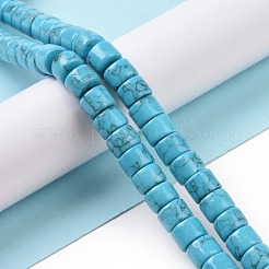 Synthetic Turquoise Column Bead Strands&nbsp;G-E266-04B