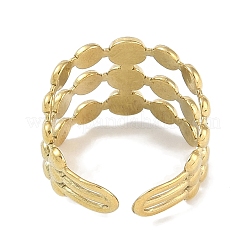 Ion Plating(IP) 304 Stainless Steel Enamel Flat Round Cuff Finger Rings&nbsp;RJEW-L107-080G-01