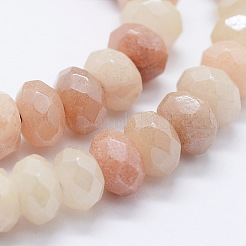 Electroplated Natural Imitation Sunstone Gemstone Beads Strands&nbsp;G-G750-01-5x8mm