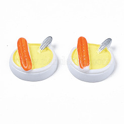 不透明なエポキシ樹脂カボション  模造食品  食べ物  シャンパンイエロー  23x23.5x7mm&nbsp;LS-CRES-S358-40