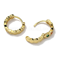 Rack Plating Brass Hoop Earrings with Cubic Zirconia&nbsp;EJEW-D063-11G