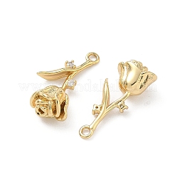 Brass Micro Pave Cubic Zirconia Pendants&nbsp;KK-L260-15G