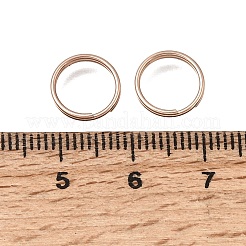 304ステンレススプリットリング  ダブルループ丸カン  ローズゴールド  10x2mm  内径：8mm  単線：1mm&nbsp;STAS-P223-22RG-06