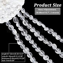 2 Strands Natural Quartz Crystal Beads Strands&nbsp;G-NB0004-28