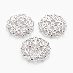チベットスタイルフィリグリーのジョイナのリンク  カドミウムフリー＆鉛フリー  花  プラチナ  29x1mm  穴：1.2mm&nbsp;TIBE-A11623-P-LF