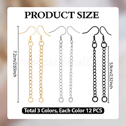 18Pair 3 Colors 304 Stainless Steel Earring Findings&nbsp;EJEW-UN00036
