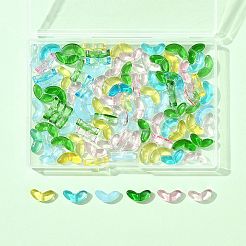 200Pcs Spray Painted Transparent Glass Beads&nbsp;GLAA-FS0002-54A