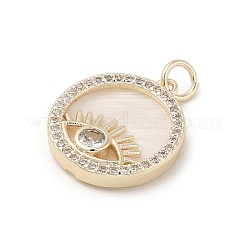 Brass Micro Pave Clear Cubic Zirconia Pendants&nbsp;KK-A207-10C-G