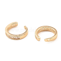 Brass with Cubic Zirconia Cuff Earrings&nbsp;EJEW-G362-01KCG
