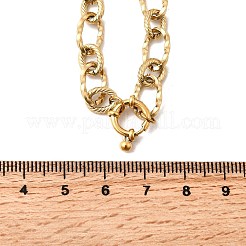 304 Stainless Steel Twisted Oval Link Chain Necklaces for Women&nbsp;NJEW-Z091-07G