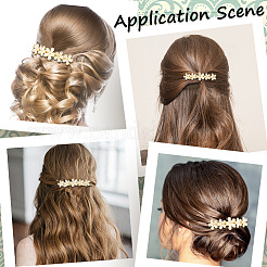 3Pcs Flower Alloy Cat Eye Hair Barrettes&nbsp;PHAR-BBC0001-01