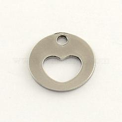 Tarnish Resistant 304 Stainless Steel Flat Round Charms&nbsp;STAS-R063-04
