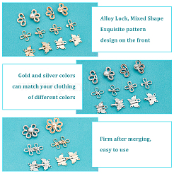24 Sets 6 Style Alloy Snap Lock Clasps&nbsp;FIND-PH0005-36