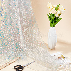 1M Polyester & PVC Sequined Mesh Fabric&nbsp;DIY-CY0003-54C