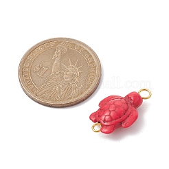 Synthetic Turquoise Dyed Connector Charms&nbsp;PALLOY-JF02351-02