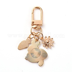 合金エナメルペンダントキーホルダー  合金のキーの留め金付き  花とうさぎとにんじん  レッド  6.7cm&nbsp;KEYC-WH0027-20