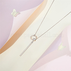 Rhodium Plated 925 Sterling Silver Pendant Necklaces&nbsp;JN934A