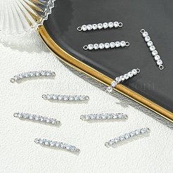 SHEGRACE Brass Pave Clear Cubic Zirconia Connector Charms&nbsp;XGRQ3P964-643P