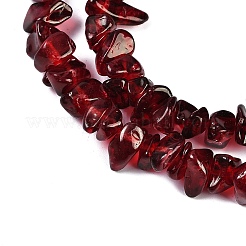 透明ガラスビーズ連売り  天然石風  ナゲット  暗赤色  4~11x8~10x2~8mm  穴：0.7mm  31.10''（79センチメートル）&nbsp;GLAA-Z009-01A