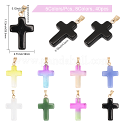 40Pcs 8 Colors Glass Pendants&nbsp;GLAA-CA0001-53